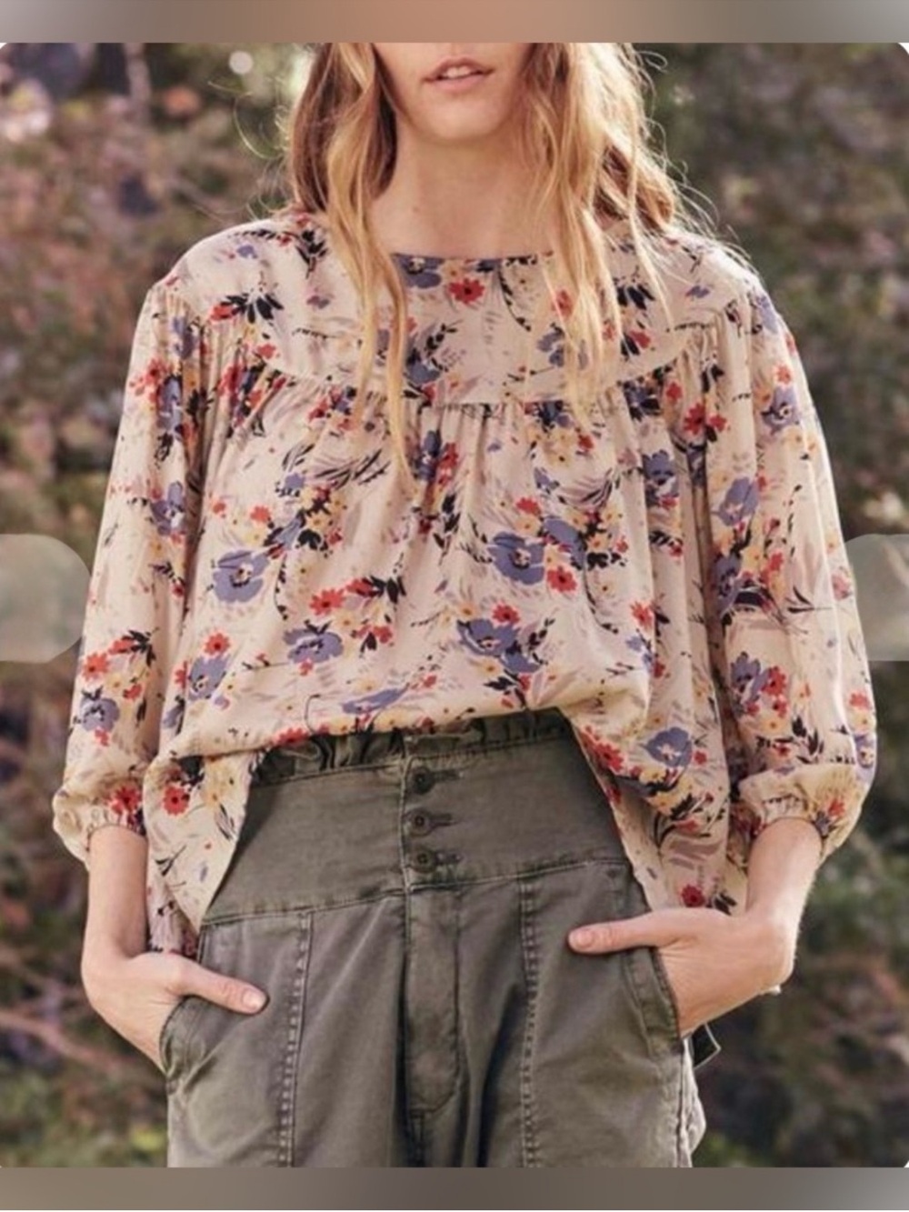 The Great. Duskfall silk floral blouse